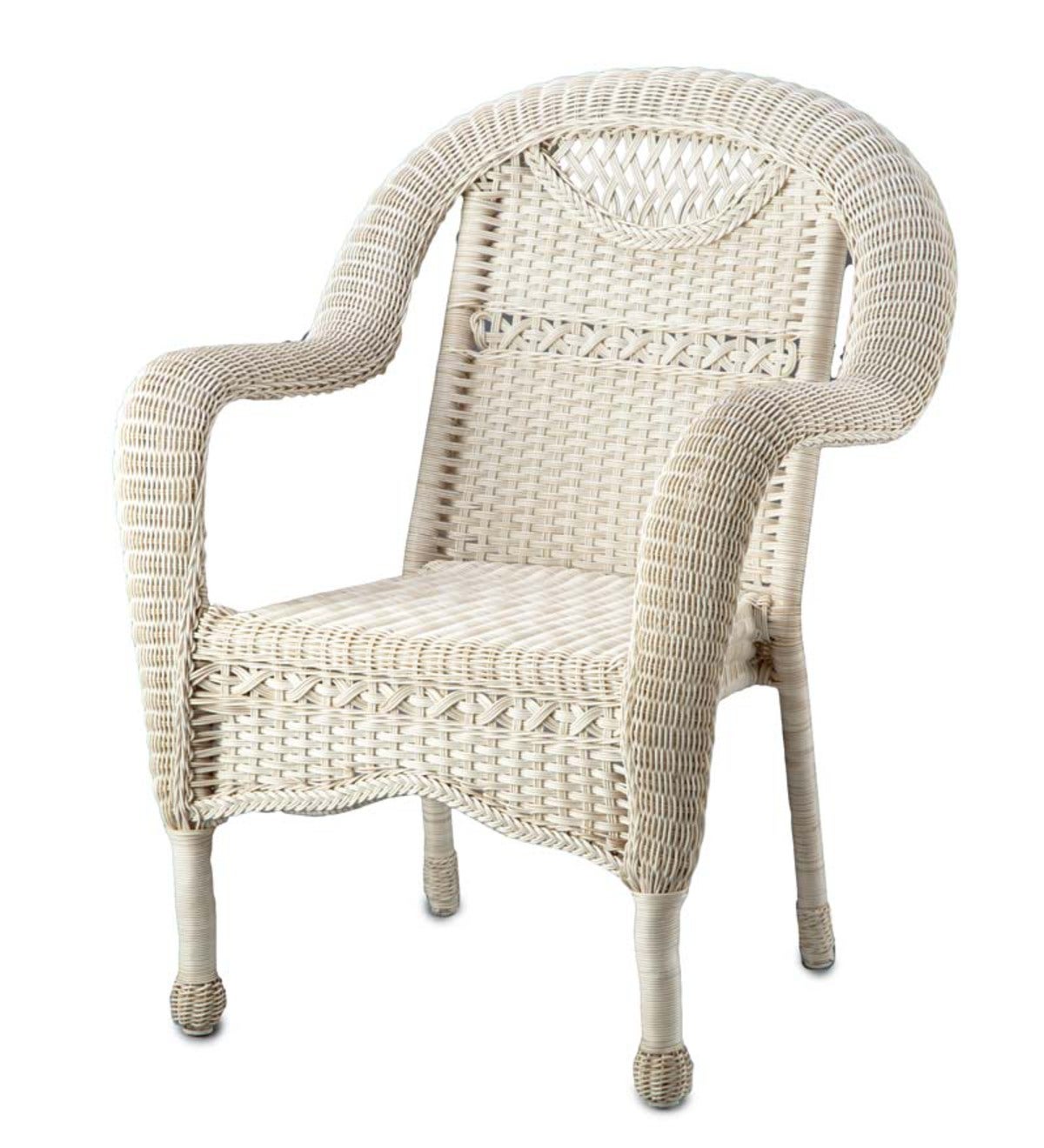 White wicker online chair