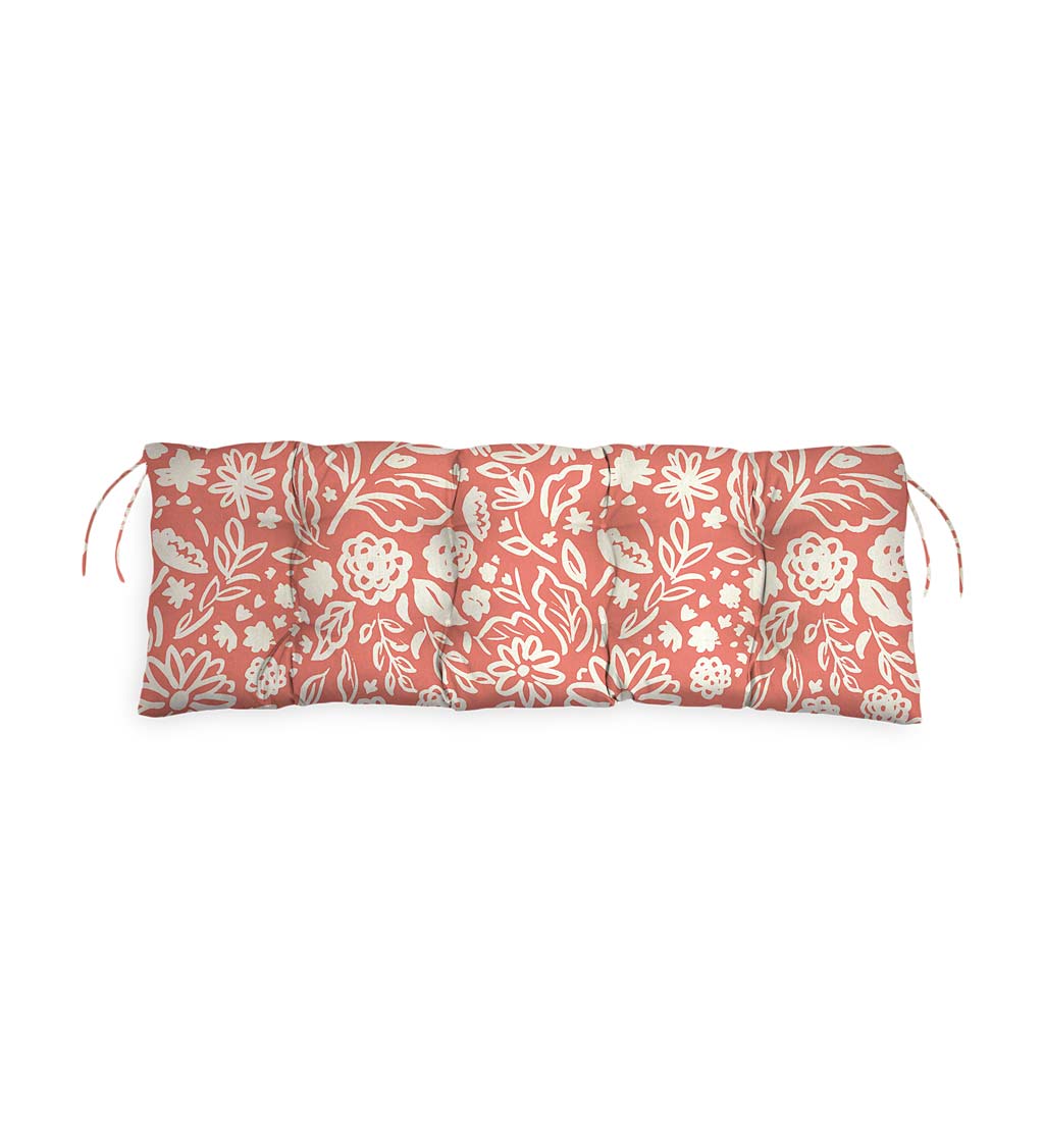 Polyester Classic Swing/Bench Cushion, 47 x 16x 3 - Floral Sketch Blush