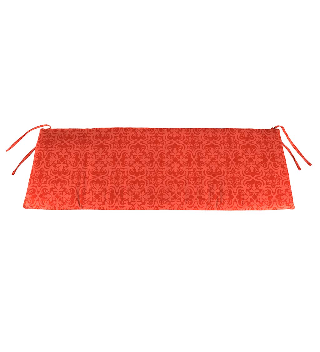 Polyester Classic Swing/Bench Cushion, 57"x 18¾"x 3" - Persimmon Block Print