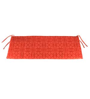 Polyester Classic Swing/Bench Cushion, 57"x 18¾"x 3" - Persimmon Block Print