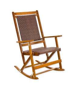 Folding Rocker, Folding Wicker and Wood