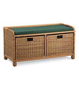 Easy Care Outdoor Resin Wicker Storage Bench