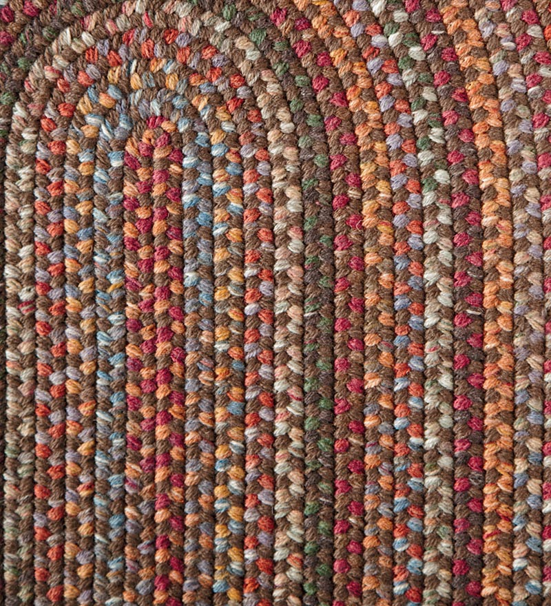 Blue Ridge Wool Oval Braided Rug, 4' x 6' - Walnut Multi
