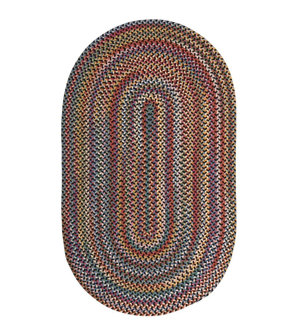 Blue Ridge Wool Oval Braided Rug, 2' x 3' - Onyx Multi