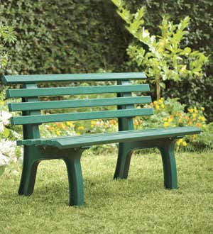 Small 2-Seater Weatherproof PVC Garden Bench - Green