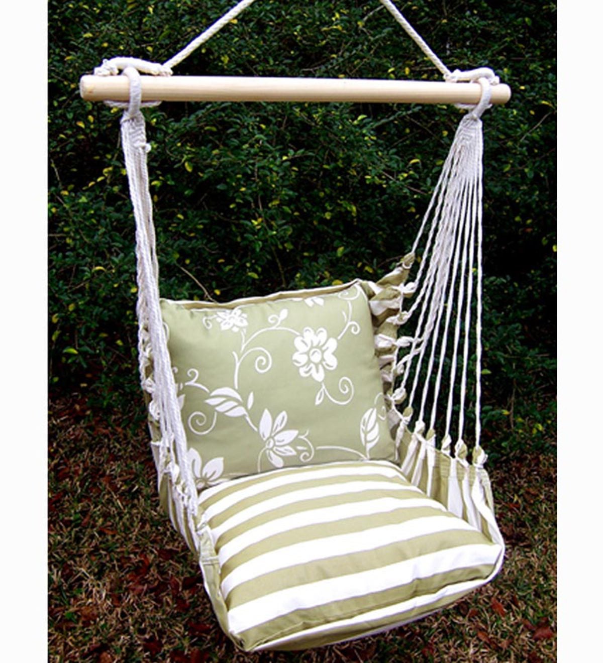 Spring Green Floral Hammock Swing With Tote