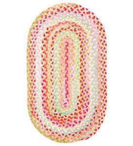 2' x 3' Nylon Confetti Oval Braided Rug