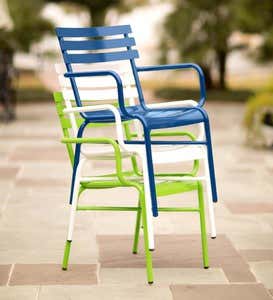 Bright Metal Patio Furniture Set, Table and 4 Chairs