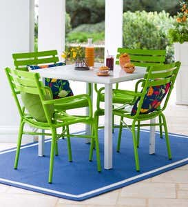 Bright Metal Patio Furniture Set, Table and 4 Chairs