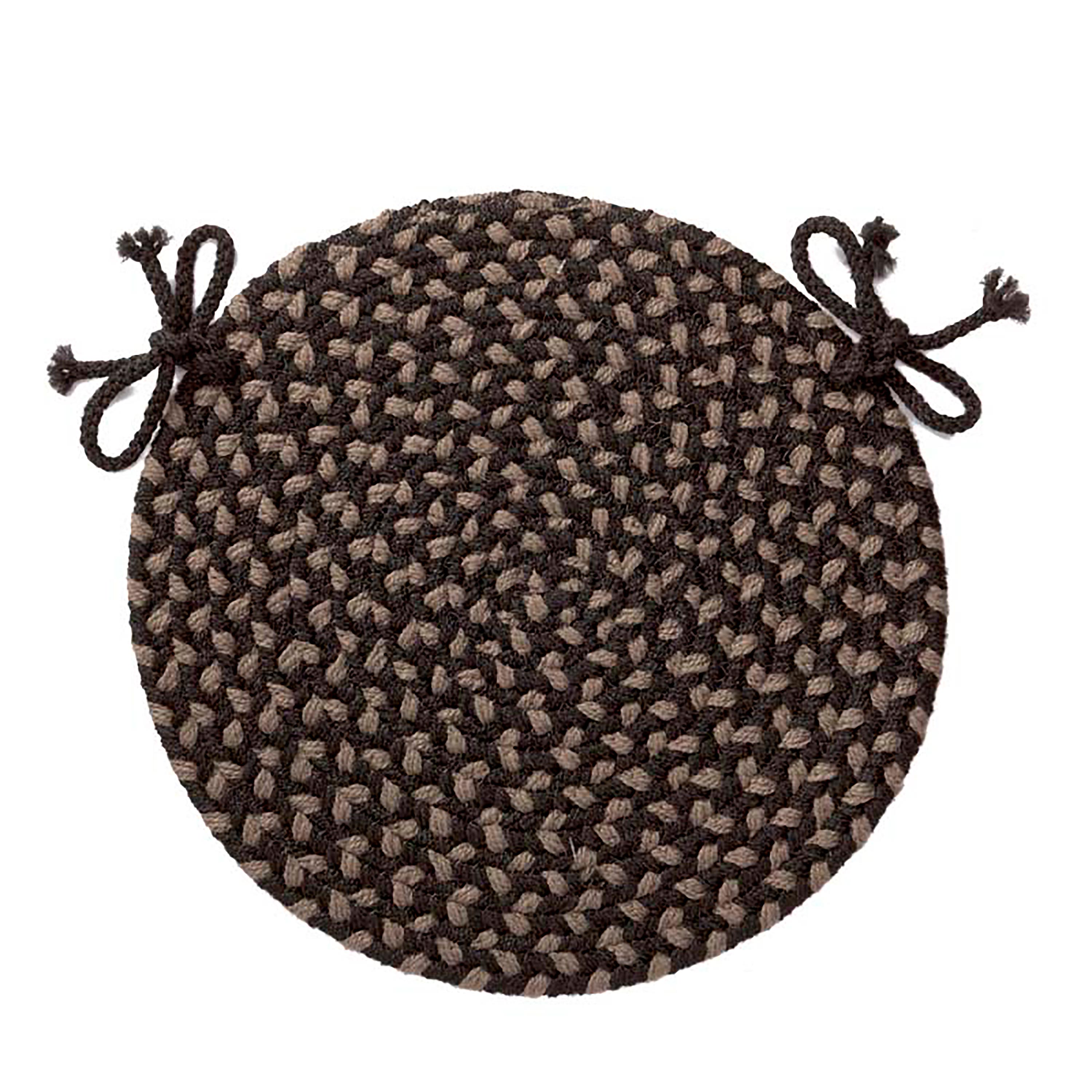 Indoor Outdoor Braided Polypro Roanoke Round Chair Pad with Ties