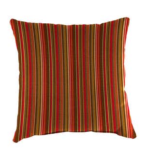 Sunbrella® Classic Throw Pillow, 22" sq. x 8" - Cherry Stripe