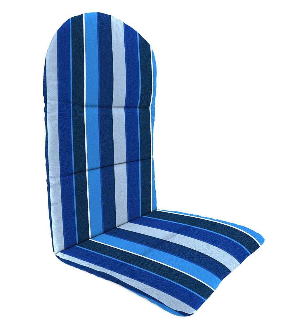 Sunbrella Classic Adirondack Cushion, 49" x 20½" x 2½"; hinged at 18" from bottom - Cobalt Stripe