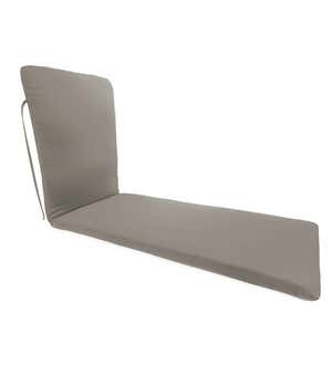 Sunbrella Chaise Cushion with Ties, 76" x 23" x 3" hinged 47½" from bottom - Dove