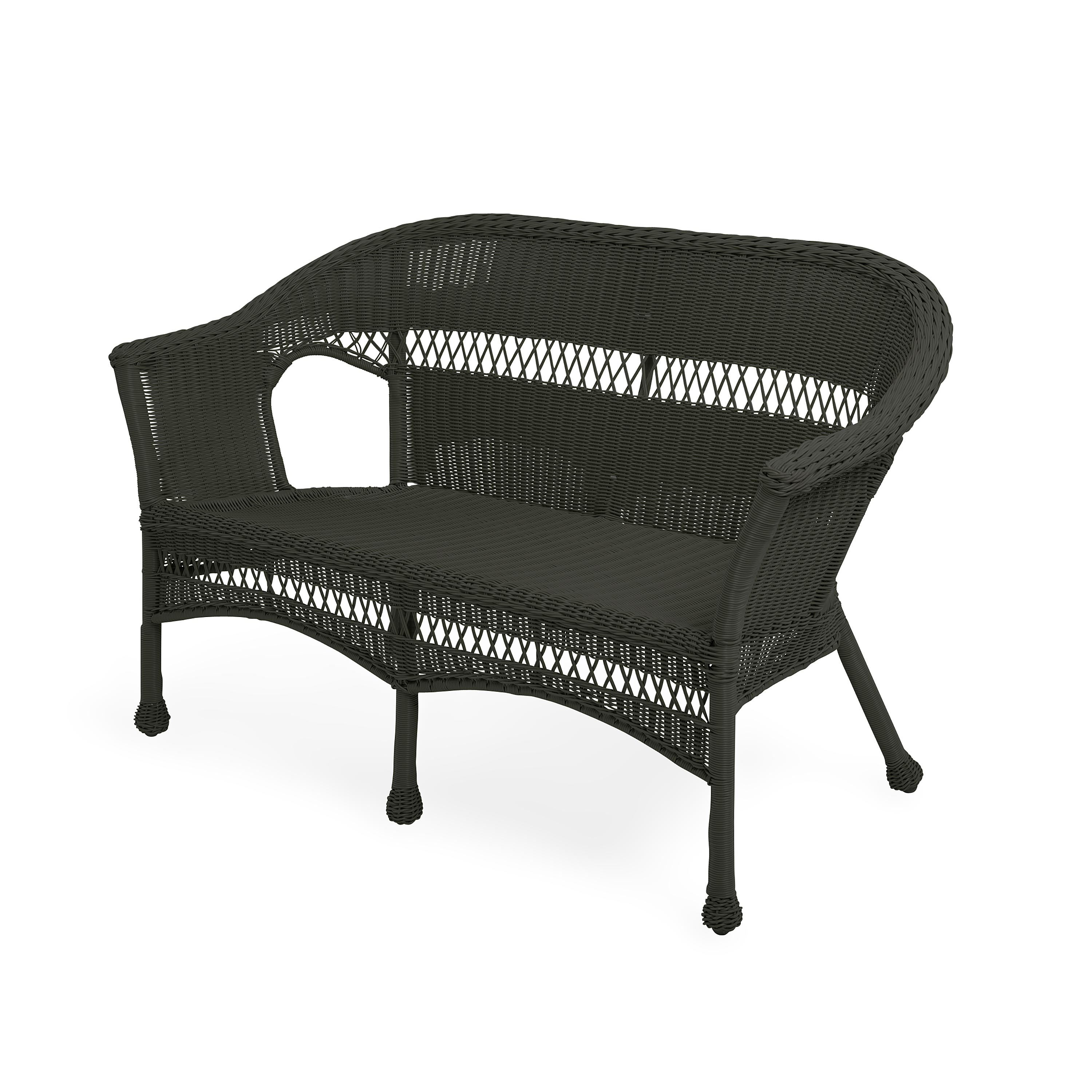 Black wicker 2025 outdoor bench