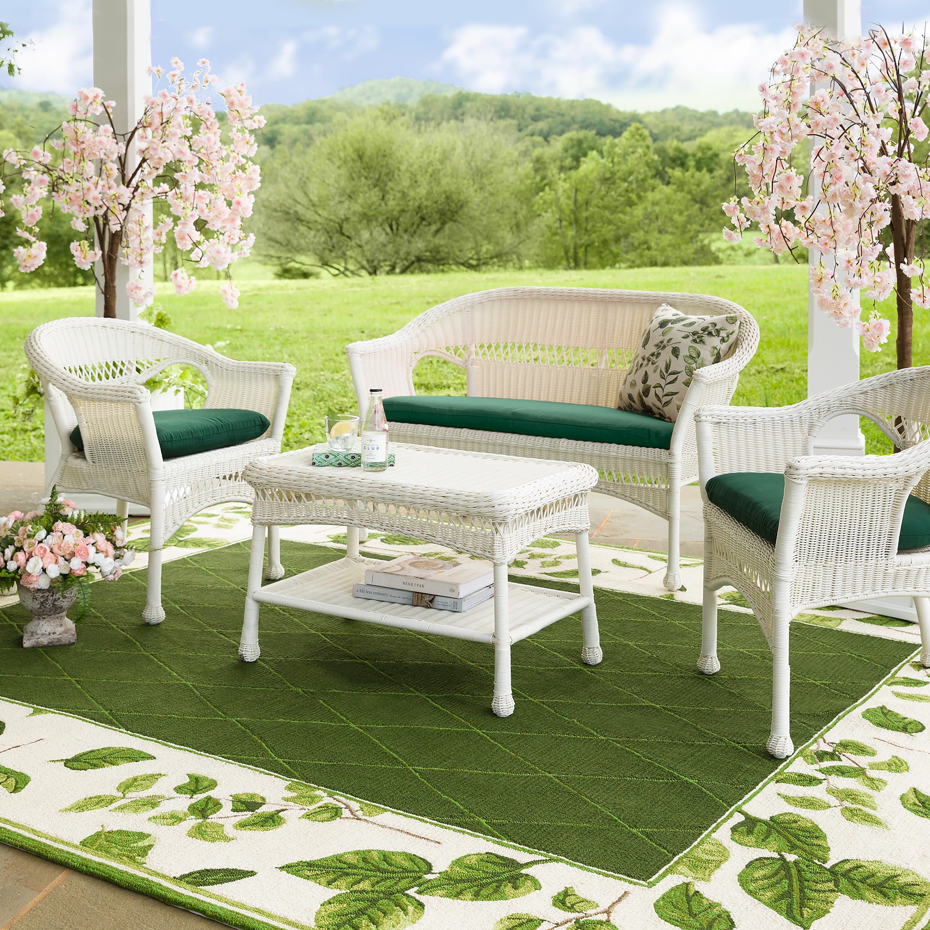 White wicker garden online chairs