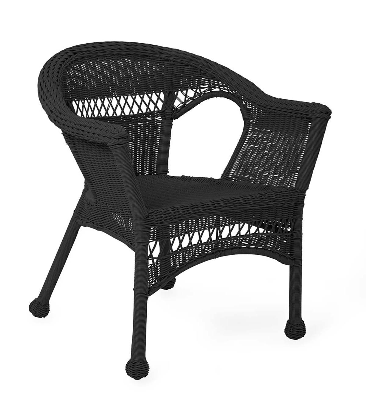 Easy Care Resin Wicker Chair Black Plow Hearth