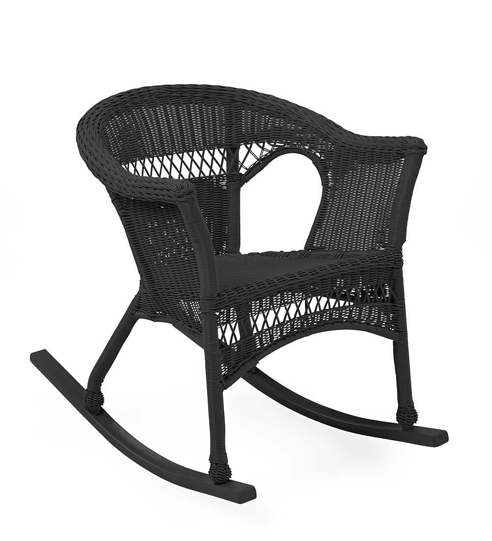 Black shop wicker rocker