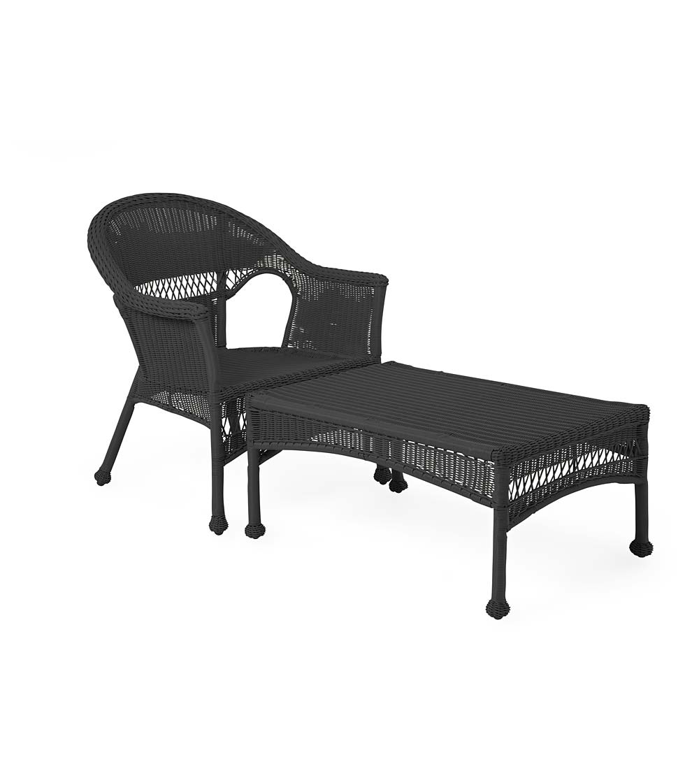 Easy Care Resin Wicker Chaise - Black