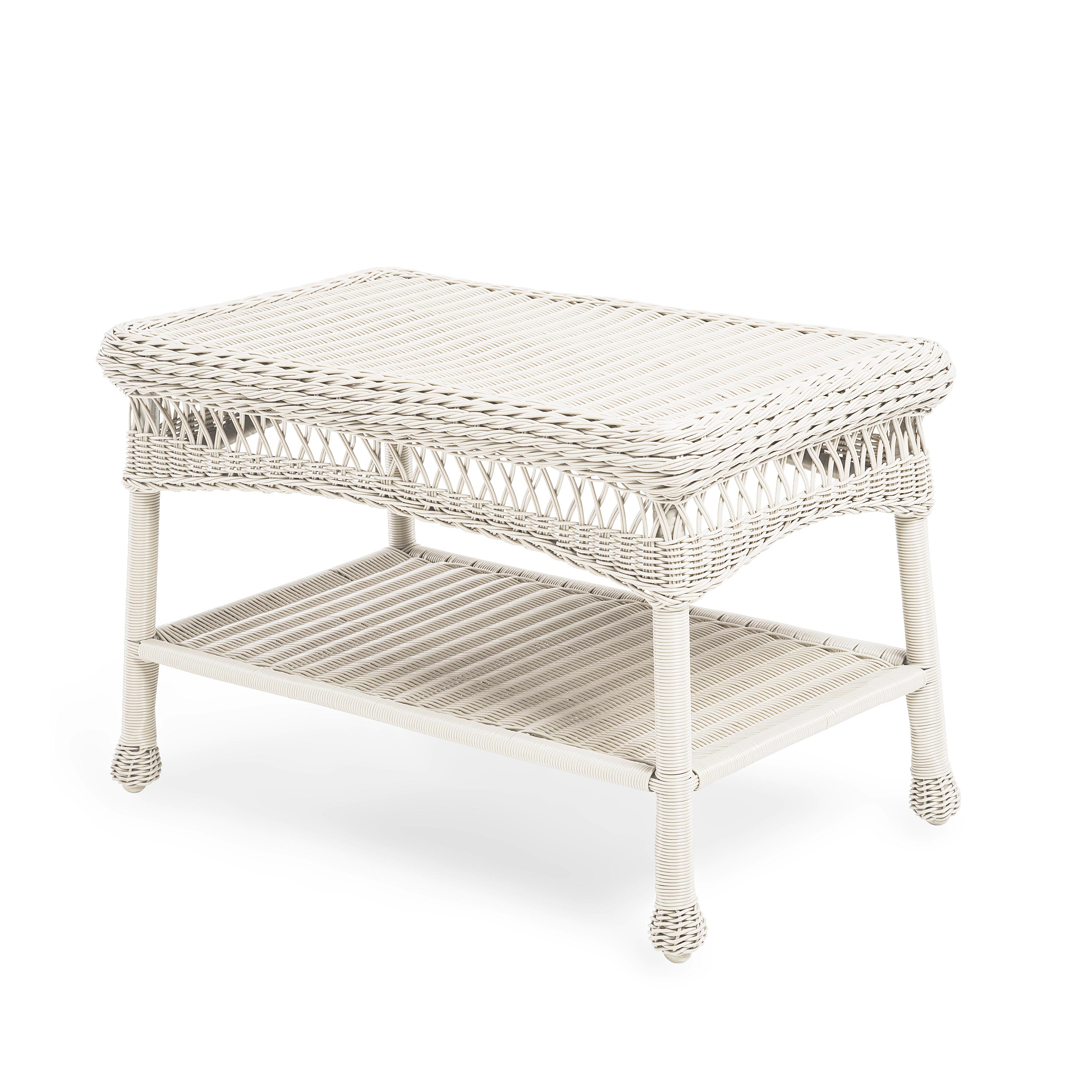 Easy Care Resin Wicker Coffee Table - White