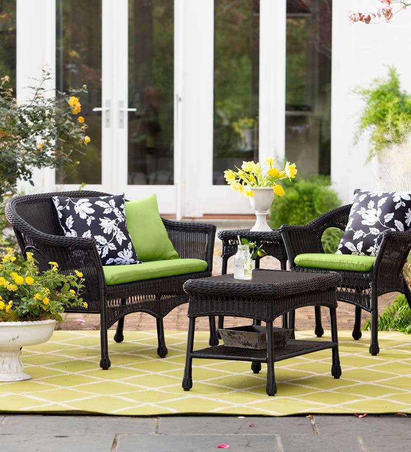 Resin wicker best sale patio sets