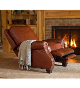 Chestnut Leather Push-Back Recliner