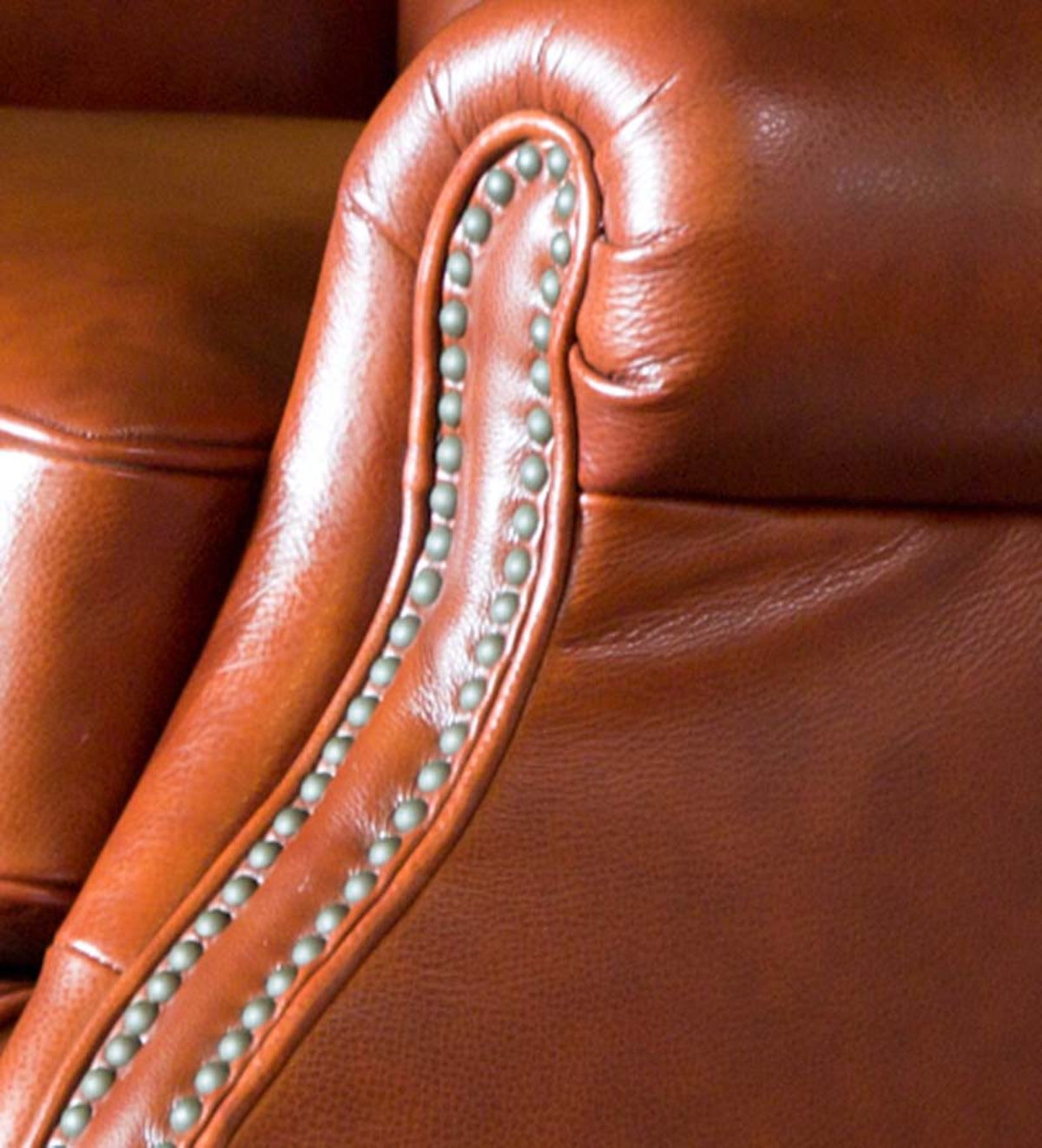 Chestnut Leather Push-Back Recliner