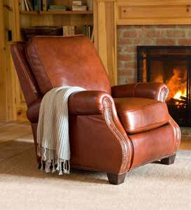 Chestnut Leather Push-Back Recliner