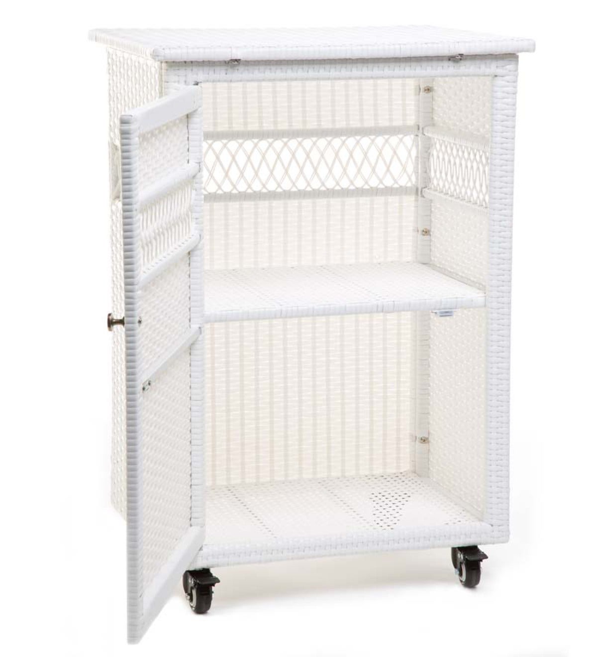 Easy Care All-Weather Wicker Rolling Storage Cart