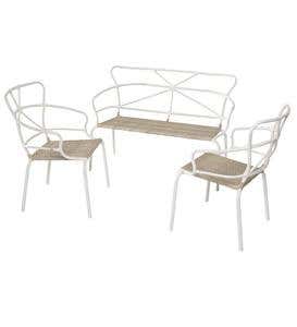 Sunshine Seating Set in Aluminum and Wicker