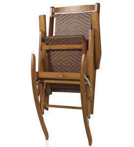 Folding Rocker, Folding Wicker and Wood