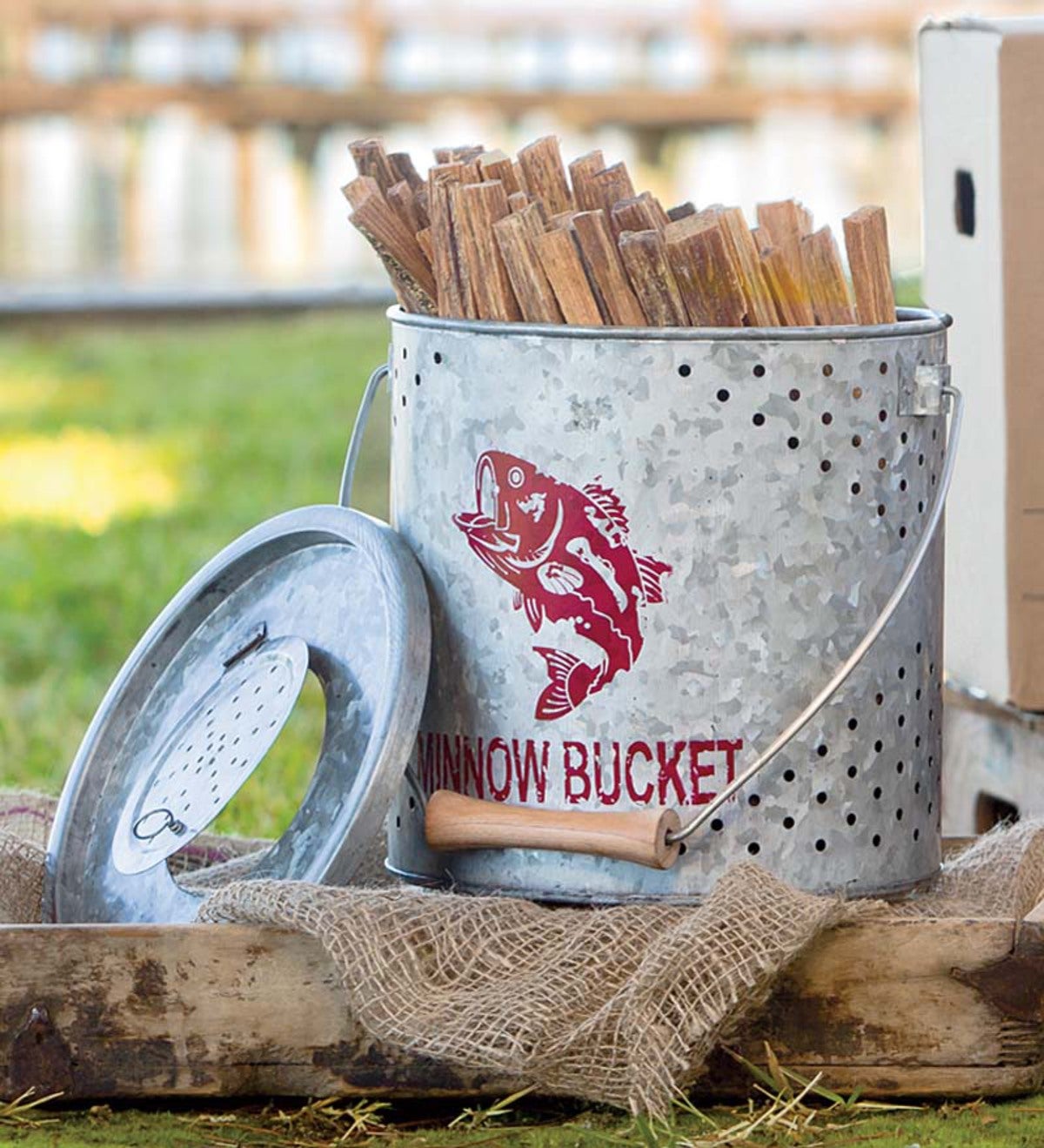 Rustic Minnow Bucket Metal Bait Bucket With Net Two Piece Minnow Bucket  Repurposed Planter Display Bucket Fishing Decor -  Canada