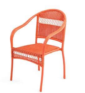 Tangier Wicker Stacking Chairs and Rectangle Folding Table