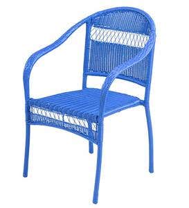 Tangier Wicker Stacking Chairs and Rectangle Folding Table