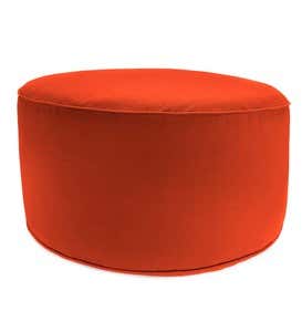 Round Sunbrella™ Deluxe Outdoor Pouf Ottoman