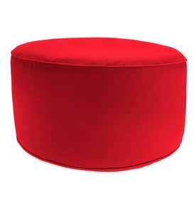 Round Sunbrella™ Deluxe Outdoor Pouf Ottoman