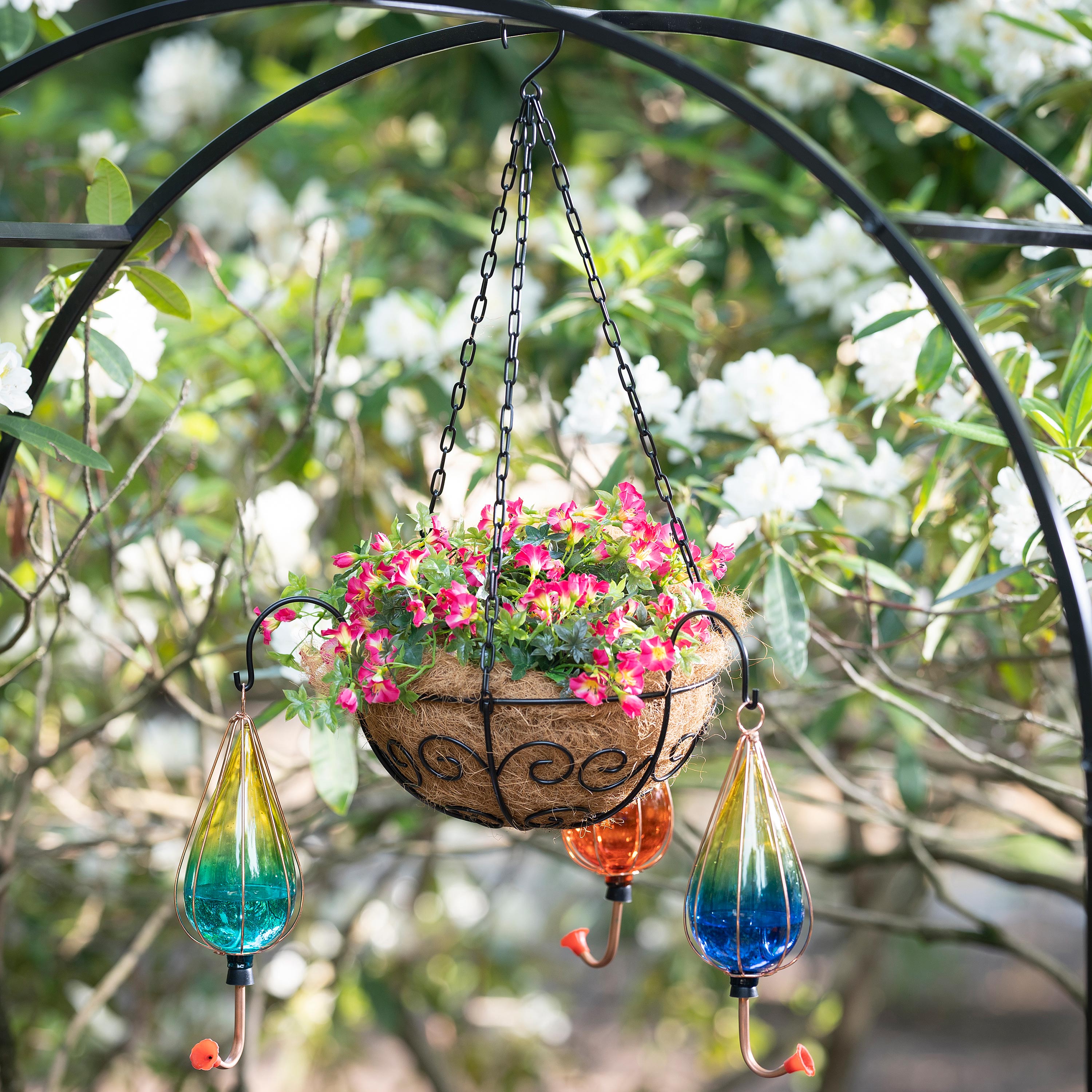 Hanging Hummingbird Feeder Station/Planter | Plow & Hearth