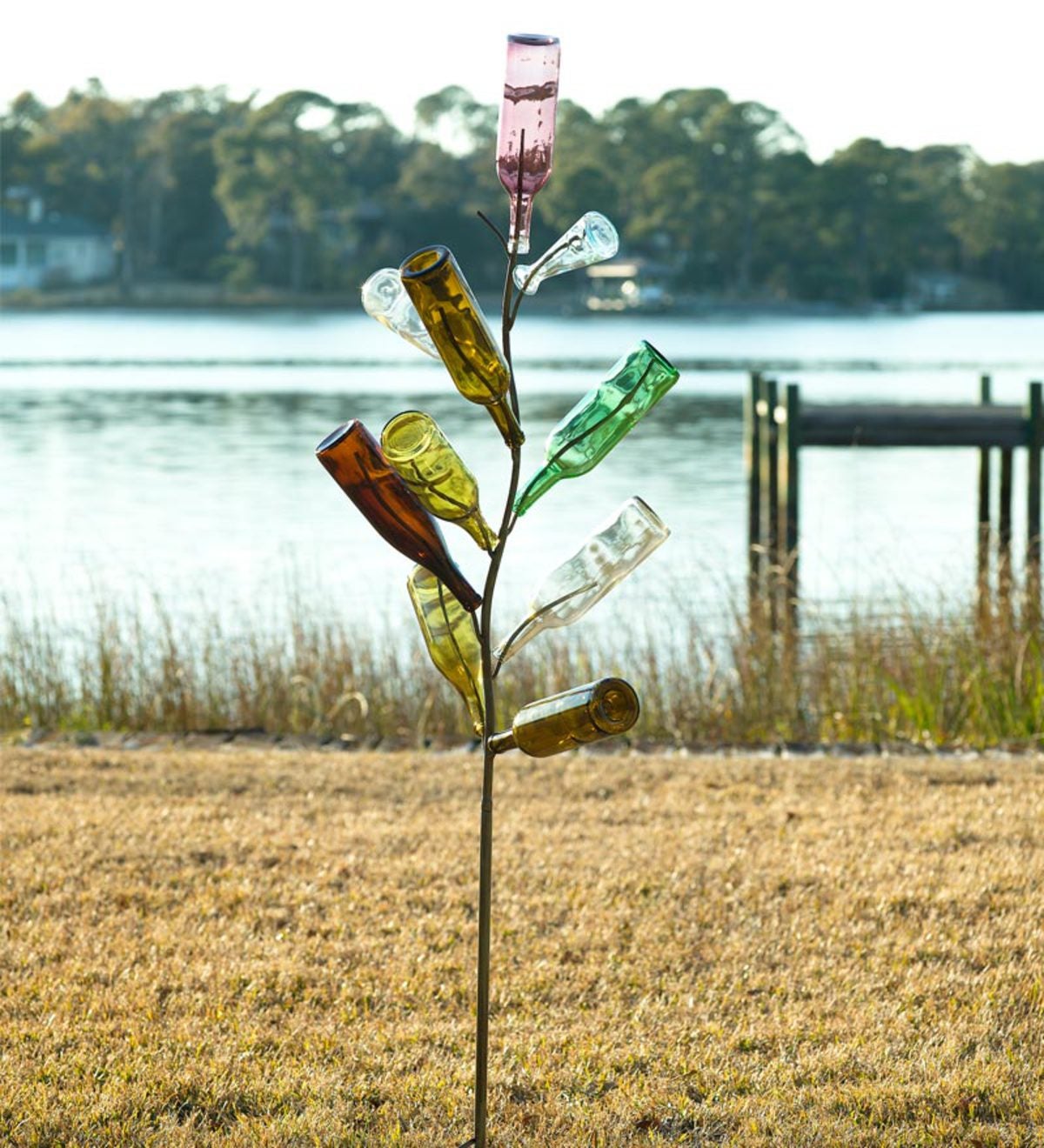 Metal Bottle Tree Sculpture