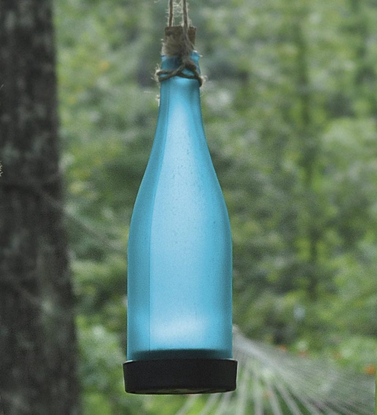 Set Of 10 Colorful Glass Solar Bottles - Blue