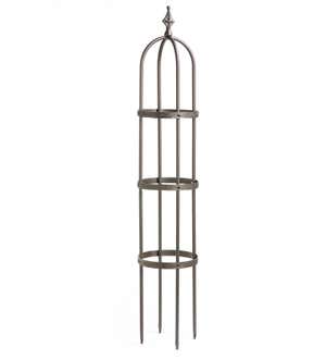 5' Powder-Coated Steel Garden Obelisk - Bronze