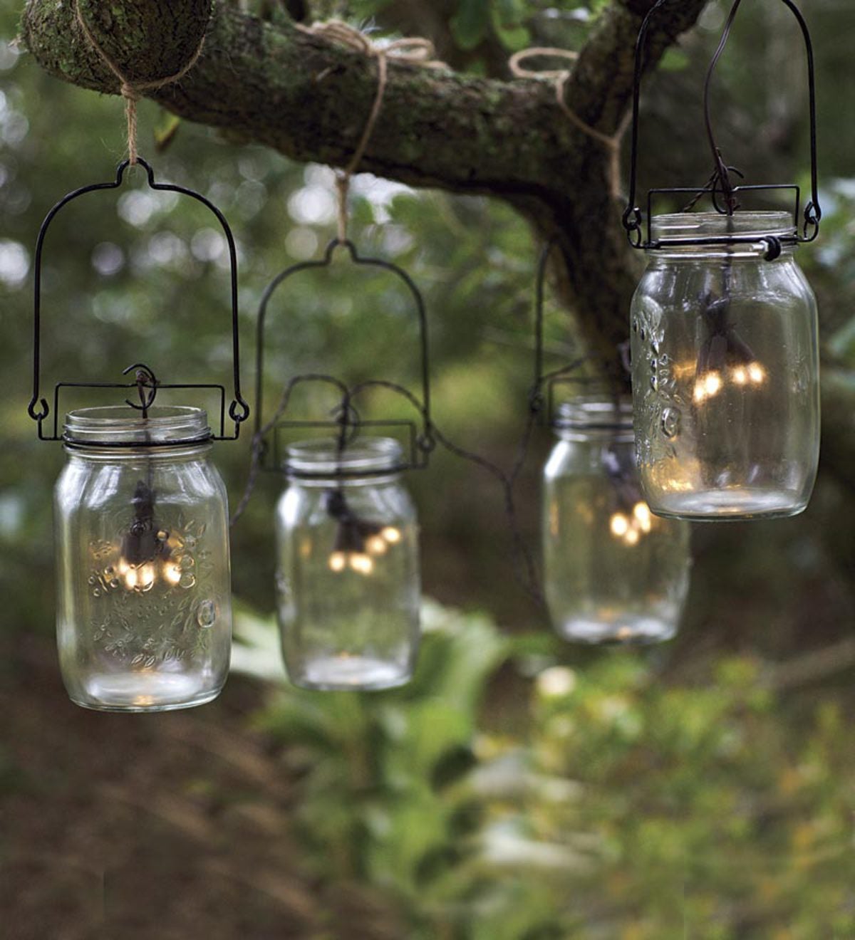 Solar Lanterns Hanging Mason Jar Lights,4 Pack Fairy Firefly
