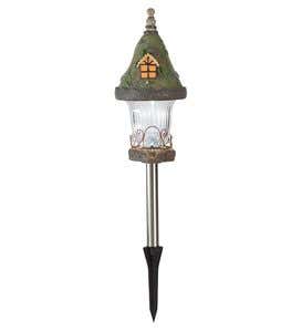 Fairy Garden Gnome Home Solar Path Lights, Set of 4