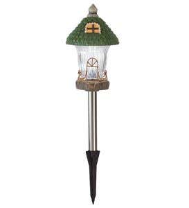 Fairy Garden Gnome Home Solar Path Lights, Set of 4