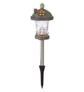 Fairy Garden Gnome Home Solar Path Lights, Set of 4