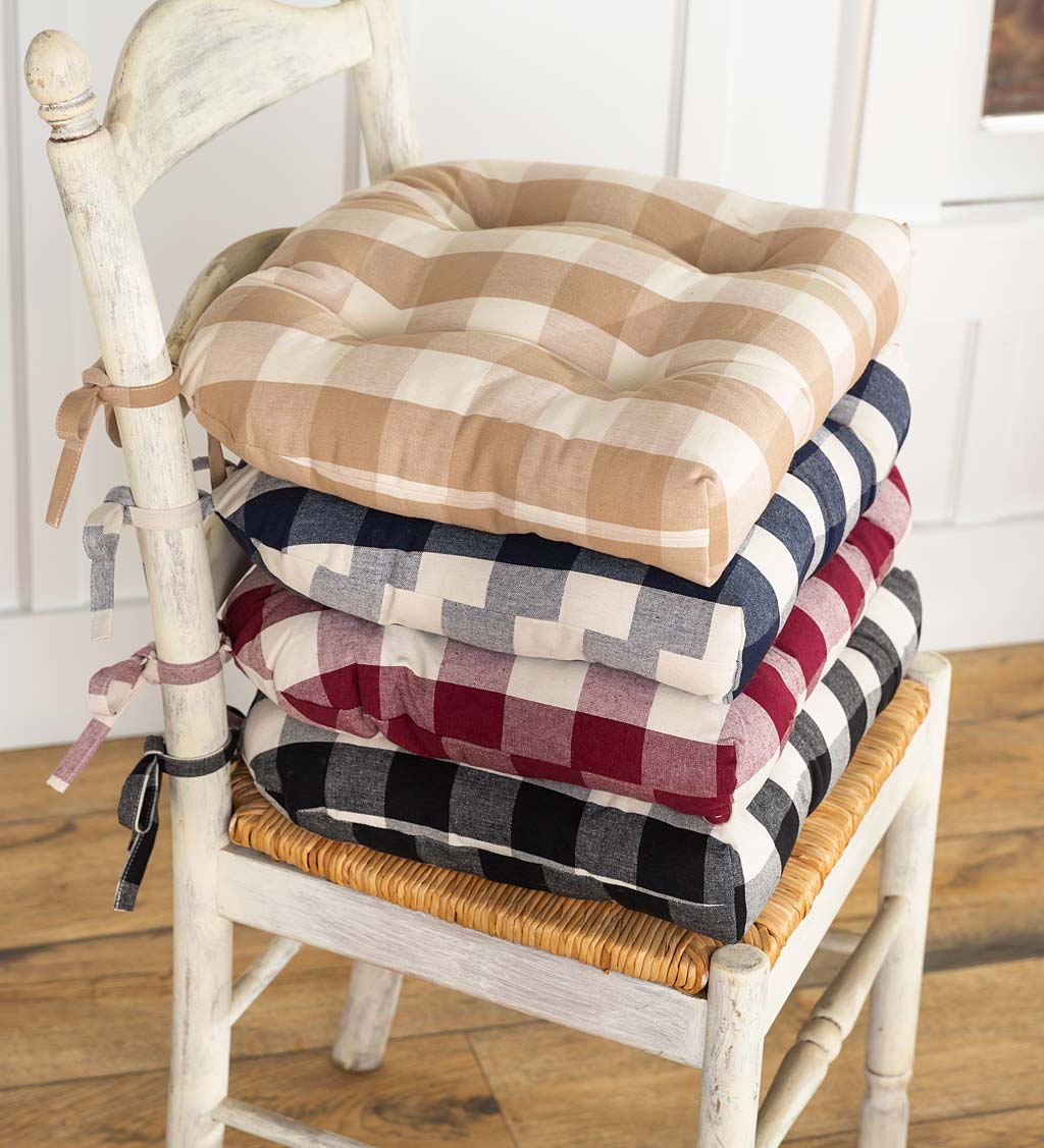 Black buffalo cheap check chair cushions