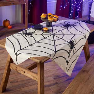 Halloween Spooky Spiderweb Table Throw