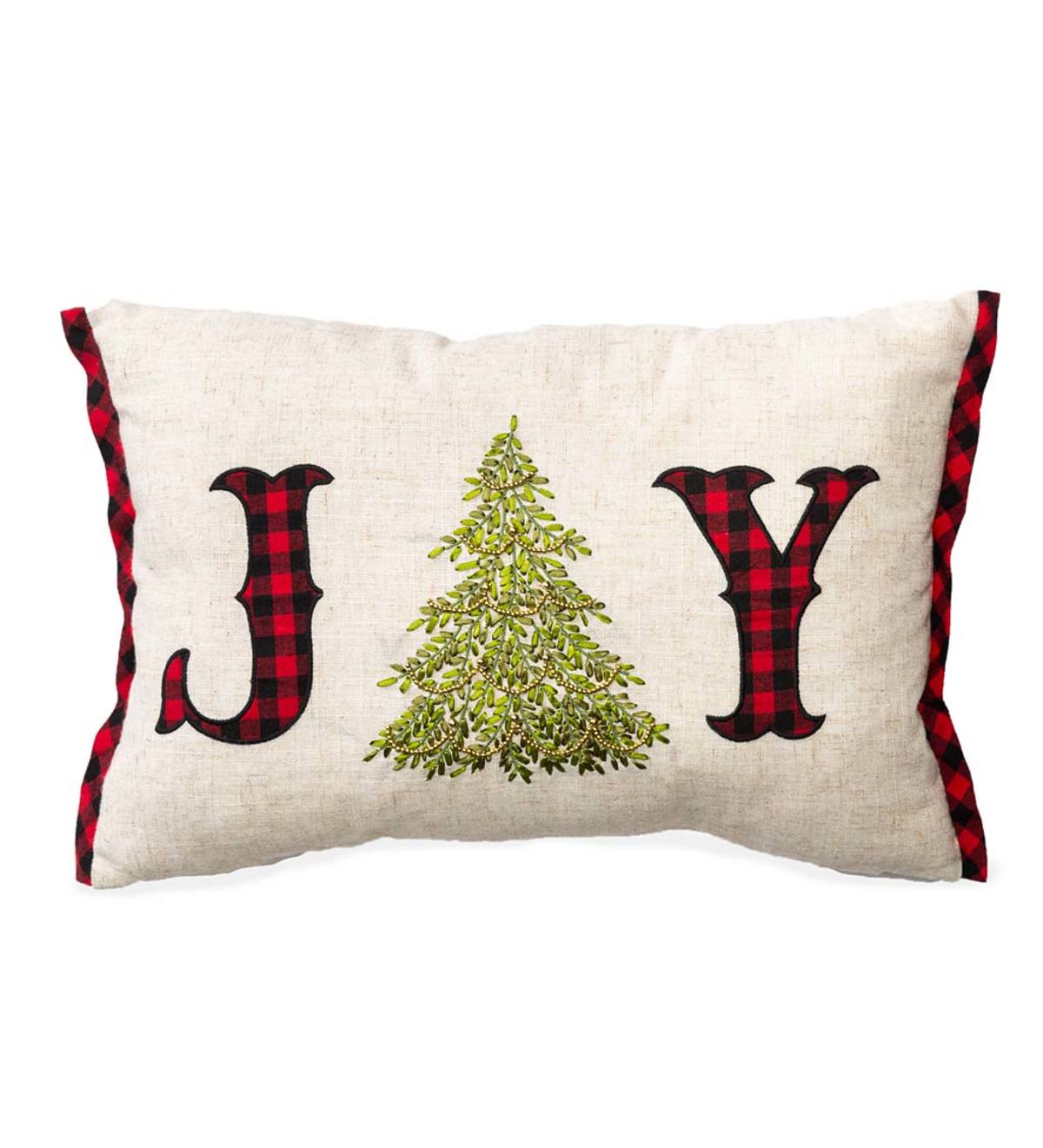 Joy Hope Love Peace Christmas Sublimation Pillow Cover, Red Or White  Buffalo Plaid Pillow, Home Decor, Housewarming Gift