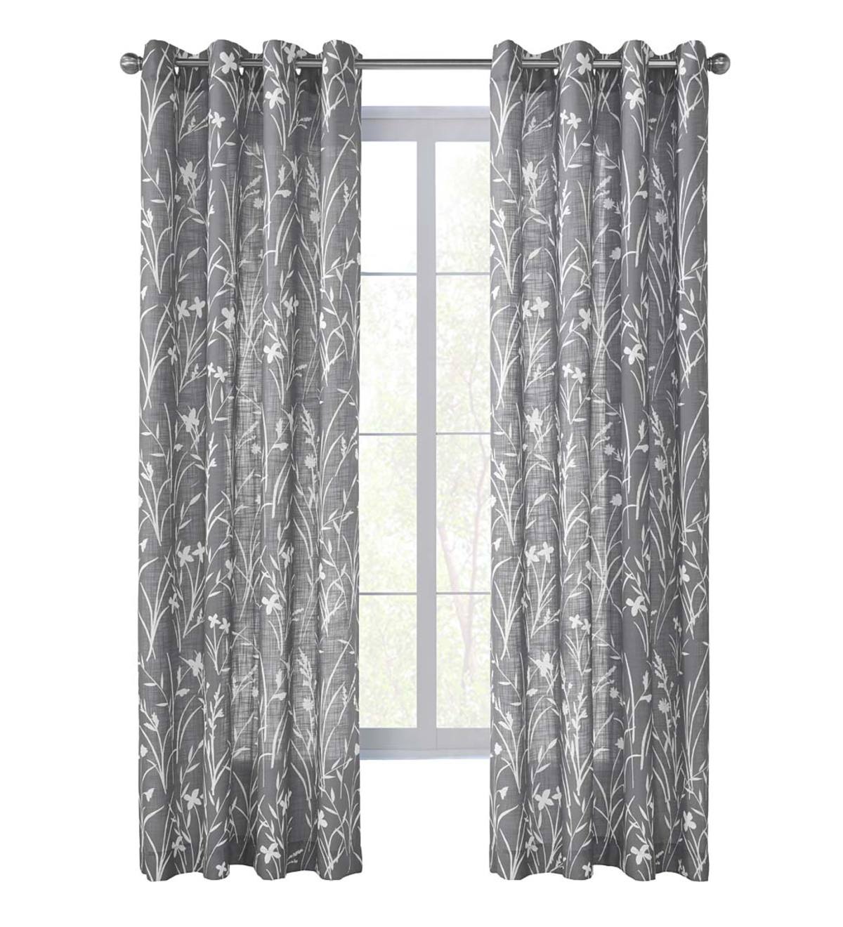 Buckingham Grommet Curtain Panel, 52"W x 108"L - Gray