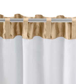 Luna Faux Silk Curtains, 84"L - Taupe