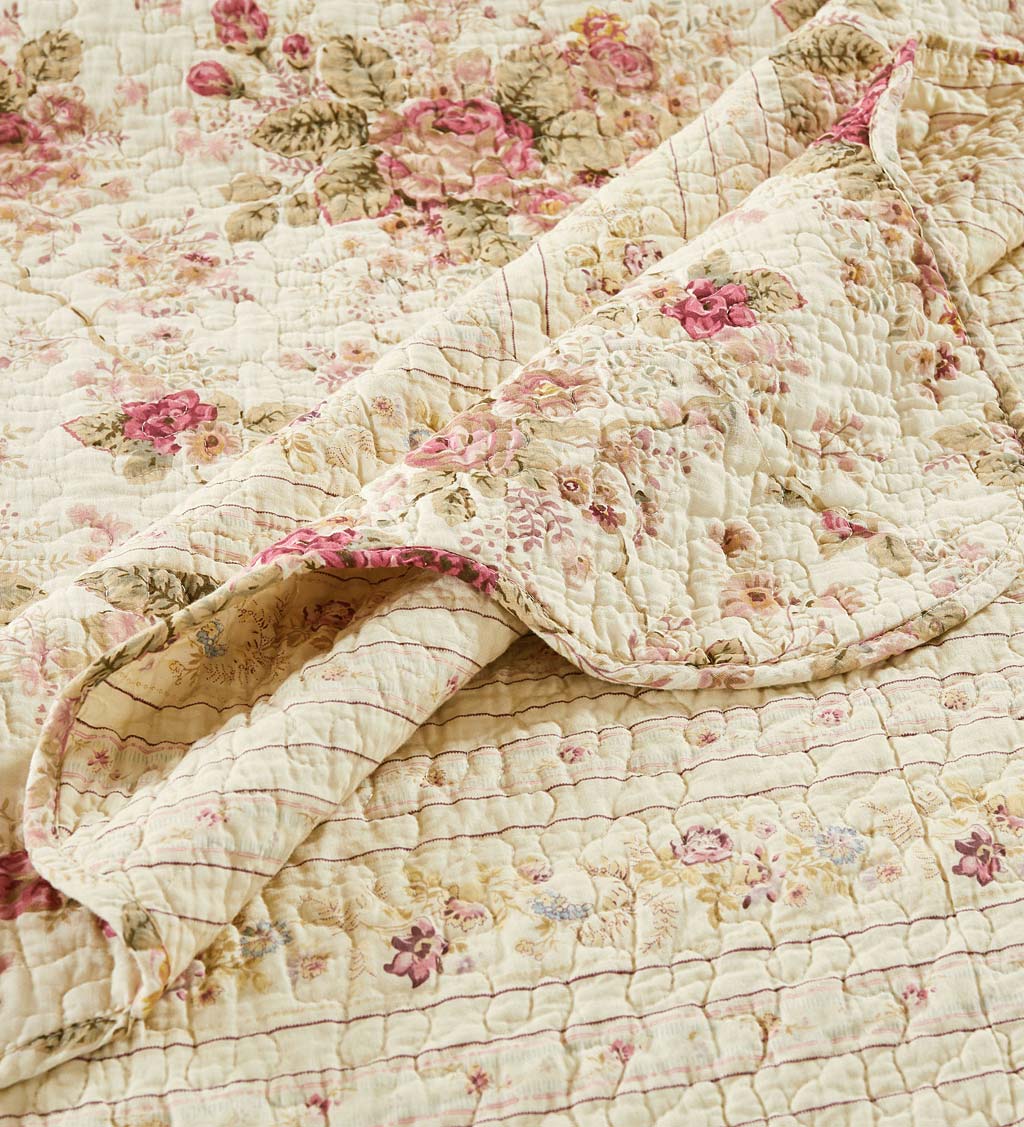 Vintage Rose Garden Quilt Set Plow And Hearth 1345