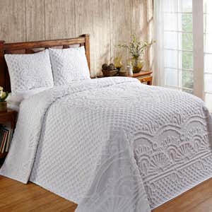 Jeanine Tufted Cotton Chenille Bedspread with Shams Set - Gray - Queen